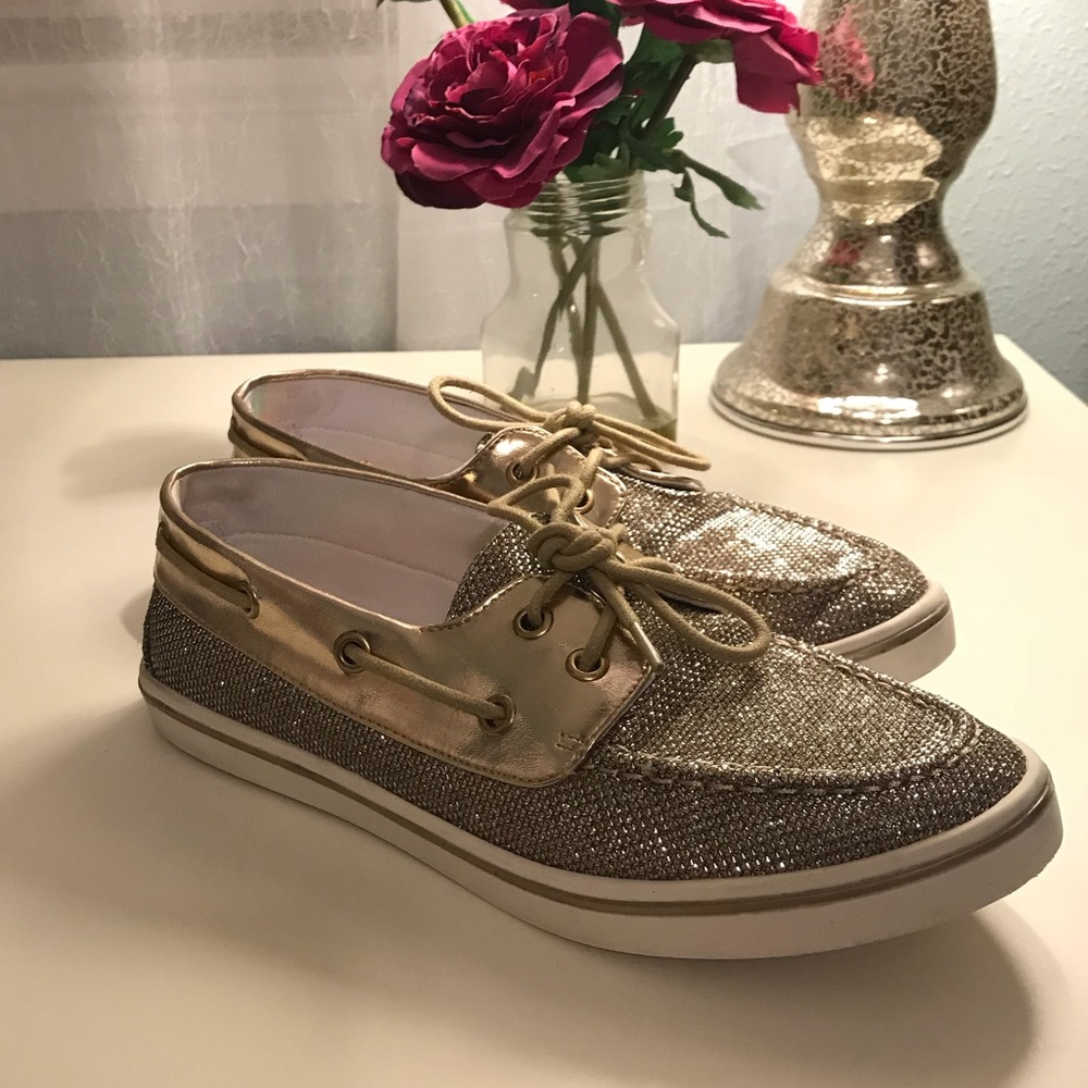 Gold glitter sneakers TRIVIA-22